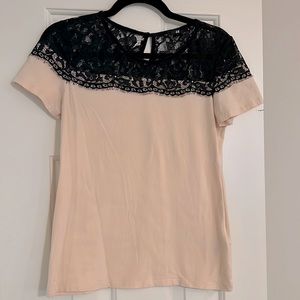 H&M Black & Pink Lace Top